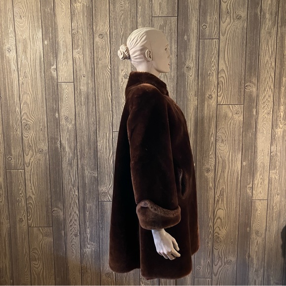 Vintage Teddy Bear Jacket Women's Chocolate Brown No Labels - Picture 4 of 13